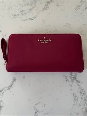 kate spade berry zip-around wristlet wallet